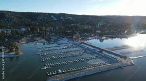 The village at Big bear Lake California USA winter 2024