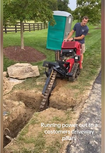 Trenching and Boring for Driveway Electrical Installation