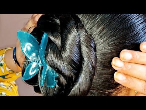 Claw Clip hairstyles | Oiled hair juda | simple juda in long hair | Hair style girl simple and easy