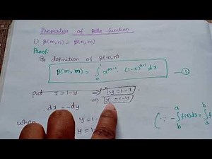 Beta function # Property 1 #TAM3A# integral calculus