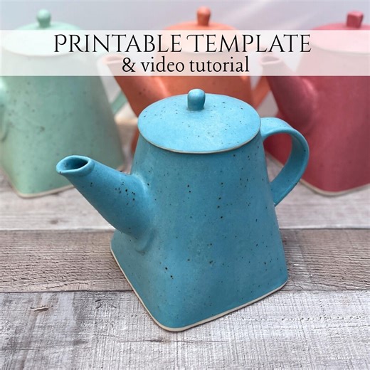 Printable Pottery Template for Square-based Teapot: Plus Video Tutorial - Etsy