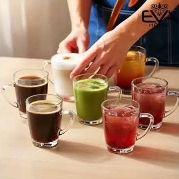 Bộ 6 Ly Thủy Tinh Có Quai The Clarity Mug 300ml - Cốc Thủy Tinh TG126 Cao Cấp Uống CàPhê Latte