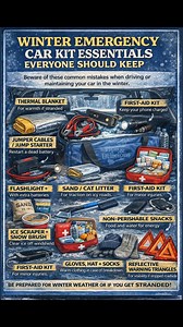 If you break down in winter, would you be prepared? ❄️ This winter car emergency kit could literally save your life. 🚗 Blanket 🔦 Flashlight 🥤 Food & water ⚠️ Safety gear 📌 Save this checklist 📤 Share it — preparedness matters! #EmergencyPreparedness #WinterSafety #CarEssentials #RoadTripSafety #BePrepared #WinterDrivingTips #CarEmergencyKit | Tips & Delicious