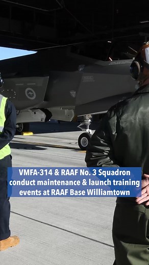 🎥: VMFA-314 & RAAF No. 3 Squadron conduct maintenance and launch training events at RAAF Base Williamtown, New South Wales, Australia. ____________ #aircraft #aviation #F35 #avgeek #avgeeks #av #militarylife #pilot #pilotlife #airforce #marines #navy #fighterjet #lightning | F-35 Lightning II Joint Program Office