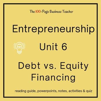 Entrepreneurship | Debt vs. Equity Financing | Turnkey Lesson | New 2025