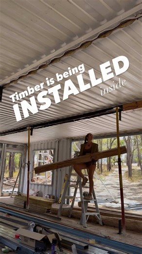 Installing Beautiful Marri Timber Box Beams