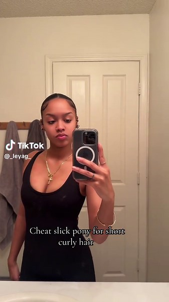 Cheat Slick Pony for Short Curly Hair Tutorials