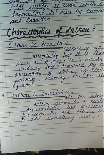 Culture Meaning Definitions and Characterstics | Sociological Perspective in Education #B.Ed notes
