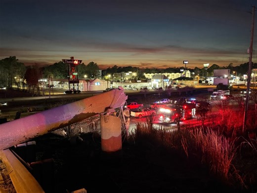 Vehicle goes off Interstate 95 bridge, lands on busy Florence street