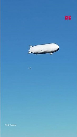 Experimental airship seen floating over San Francisco