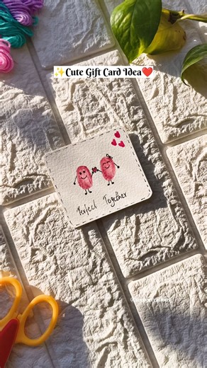 DIY Thumb Painting Idea | Cute Gift Idea 😍❤️ #shorts #giftideas #thumbpainting