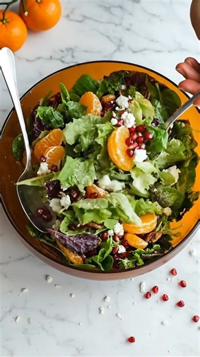 Healthy Winter Salad (Sugar-Free) Crisp mixed greens with juicy oranges, pomegranate, feta, and crunchy pecans, tossed in a bright, homemade sugar-free vinaigrette. ​ Ingredients Winter Salad 7 cups mixed spring greens ​ 1¼ cups orange segments (mandarin oranges, clementines, or tangerines) ​ ½ cup pomegranate seeds ​ ½ cup feta cheese, crumbled ​ ½ cup pecans, roughly chopped (use plain toasted pecans instead of candied) ​ Sugar-Free Dressing ⅓ cup olive oil ​ 2 tsp Dijon mustard ​ 2 tbsp apple