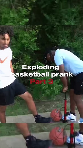 Exploding basketball prank 🤨💀 (part 3) #basketball #hoops #viral #splashoneness