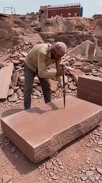 red slate pencil making process from red shale stone 😋 #earthysmell #slatepencilcrunch