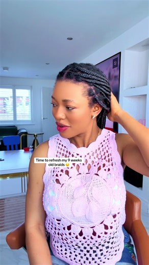 Time to refresh my 9 weeks old braids 😌 #olivia_chukwu | Braids