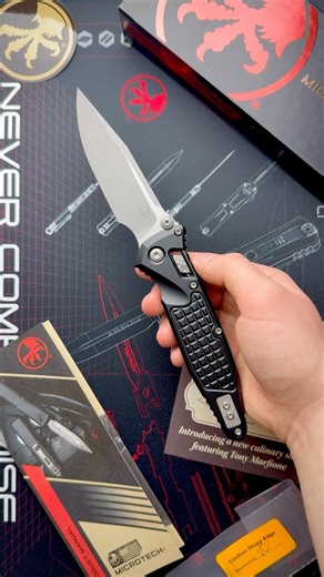 Microtech Socom Elite Ram-Lok Frag Pattern Black Aluminum Apocalyptic M390MK