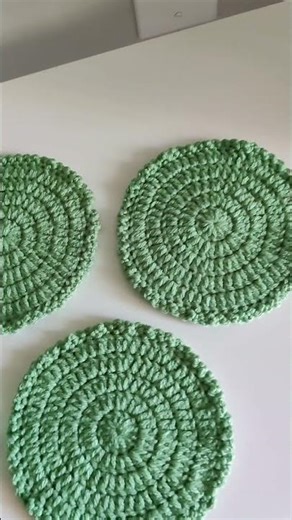 crochet table coasters 💚 #rhcreations #crochet