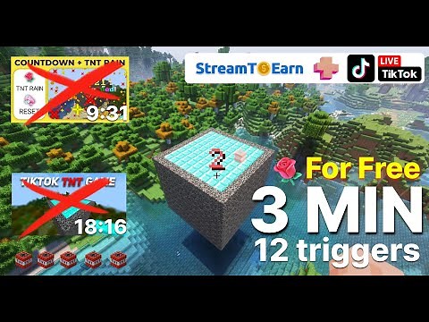 Free game for TikTok Live "Streamer vs viewer" Minecraft. Bedrock box with TNT.Tutorial StreamToEarn