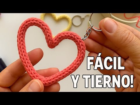 💵Gana dinero con este llavero de corazón ¡Tricotin para principiantes!