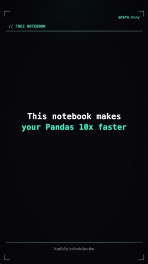 Link in desc. Advanced Pandas Tricks That Make You 10x Faster (Free Notebook) #data #pandas #python