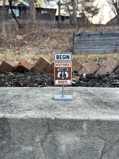 Historic Route 66 Begin Sign - Miniature Version of the Route Start Sign, Mother Road, Roadside America, Historic, Vintage, Chicago Illinois - Etsy