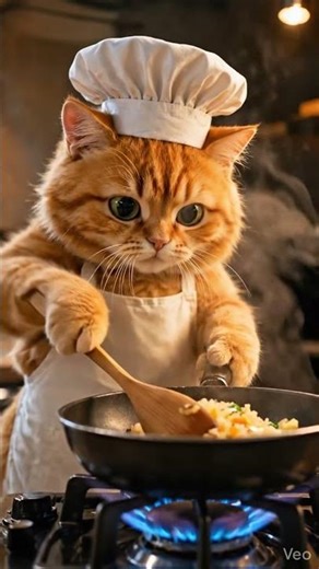 Cat cooking script eggs #aivideo #shortvideo #subscribe cribe