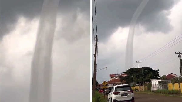 Stunning: Massive sea tornado hits Indonesian coast