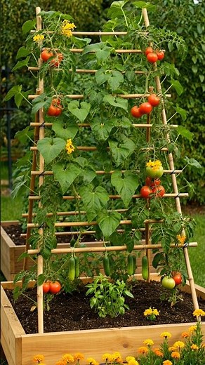 🌿 Trellis Raised Bed Garden (Grow Vertically for Bigger Harvests!) 🌱