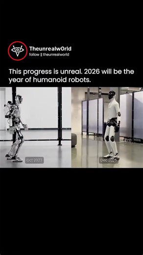Tech | Facts | Anything - on Instagram: "“Humanoid robots are leveling up faster than anyone expected. From shaky steps to smooth human-like motion in just a couple of years… this is the future arriving in real time. 2026 isn’t just another year — it’s the start of a whole new era. 🚀🤖 The world is changing right in front of our eyes.” #AIrevolution #HumanoidRobots #FutureIsNow #TechUpdate #RobotEra #2026Tech #InnovationDaily"