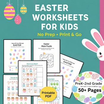Easter Worksheets for Kids | No Prep Activity Book