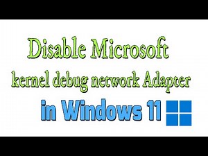 How to disable Microsoft kernel debug network Adapter in Windows 11