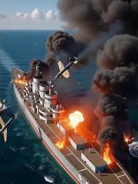 Battleship Yamato under attack
