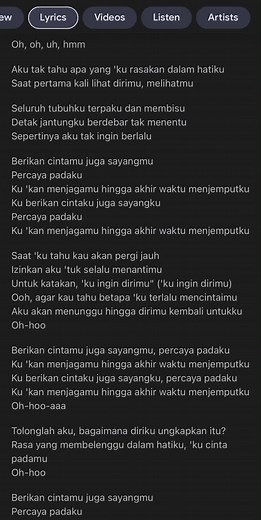 Lagu Percaya Padaku: Lirik dan Chord untuk Menyayangimu