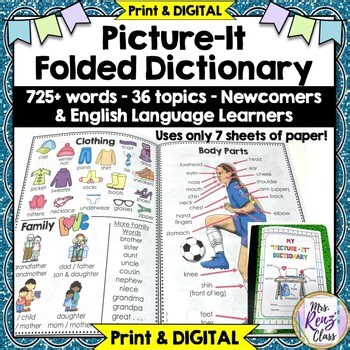Visual Reference Dictionary for Newcomers, ESL Emergent Readers with 725  Words
