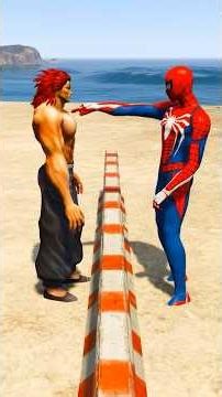 team Spiderman 🆚 team goku slap battel #hulk #spiderman #ironman #goku