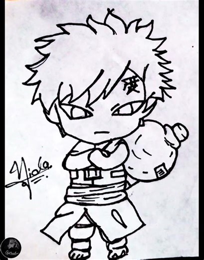 I drew Desert Demon Gaara 🔥 #anime #art #gaara #naruto shippuden #fypシ゚viral #bts #artist