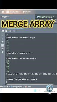 Merge Two Arrays in Java ⚡ | Java Coding Trick for Beginners 💻 #shorts#java #coding #array #merge