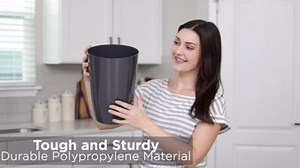 Mini Waste Basket - Durable Small Plastic Garbage Trash Can Bin - Lidless Open-Top, Slim Profile for Compact Spaces - Suitable for Home, Bathroom, Office, Bedroom, Kitchen and More, Soft Brass