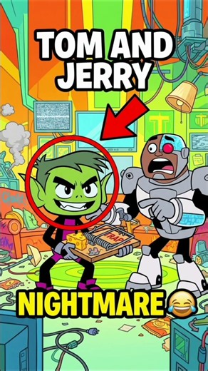 Beast Boy Trapped Cyborg in a Tom and Jerry Nightmare 😂 #shorts