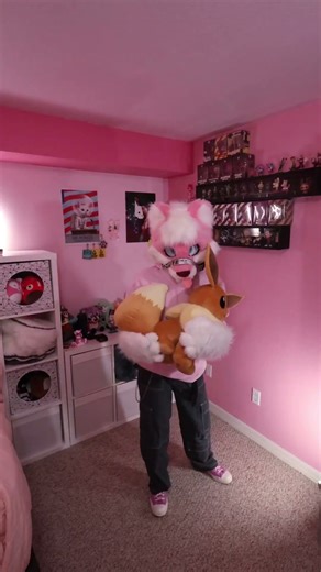 Who needs that when all I need is an Eevee plush #pink #furry #femboy #blossomthesnowfox