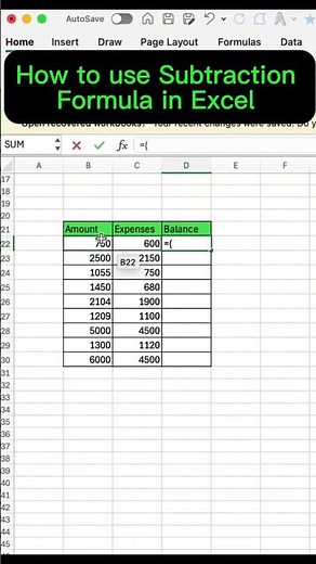 Excel Subtraction Formula | Easy Tricks to Subtract Numbers in Excel