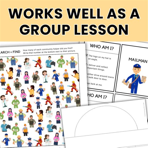 Community Helpers Activities for Kindergarten with Guessing Game & Craft