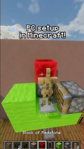 How to make a PC setup in Minecraft! #short #shorts