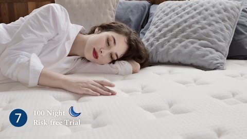 Coolvie King Mattress 12 inch, Tight Top Deep Sleep Mattresses with Extra Lumbar & Hip Support, Medium to Firm Hotel Collection Hybrid Sleep System for Supportive, Breathable Bed in a Box King Size