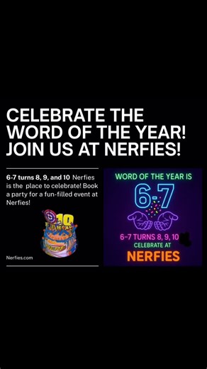 Nerfies on Instagram: "Where did’6-7’ come from? Read ⬇️ Flash sale at Nerfies 6-7 people play for $67 today. 11/29/25. The online dictionary announced on Oct. 29 that its Word of the Year is “6-7” (also “six-seven” and “67”), a slang phrase popularly used by Gen Alpha. While some interpret the phrase to mean “so-so” or “maybe this, maybe that,” it is also used as an exclamation, according to a Dictionary.com news release. Where did ‘6-7’ come from? The origins of “6-7” tie back to the song “Doo