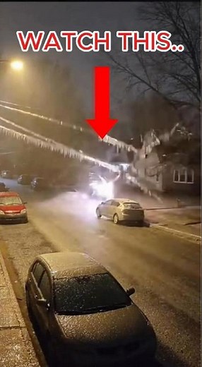 Residential Street Goes Dark After Power Lines Collapse