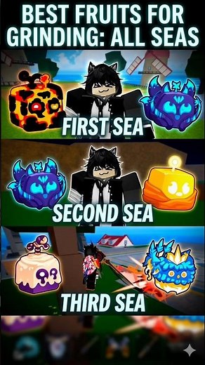 Best Fruits for Grinding in Blox Fruits Sea 1 to Sea 3! 🌟 #shorts #bloxfruits #roblox