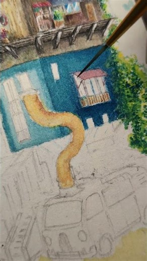 watercolor on normal paper #art #watercolor #doodle