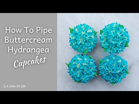 How To Pipe Buttercream Hydrangea Cupcakes/ 2D Nozzle Design