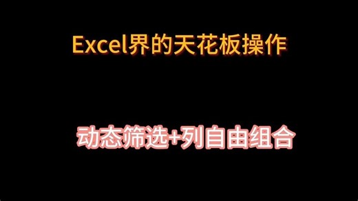 FILTER动态筛选 列自由组合